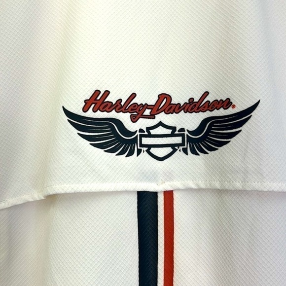 Harley Davidson - Ivory Performance Fast Dry Vented Woven Button Up Shirt Size L - Picture 12 of 13